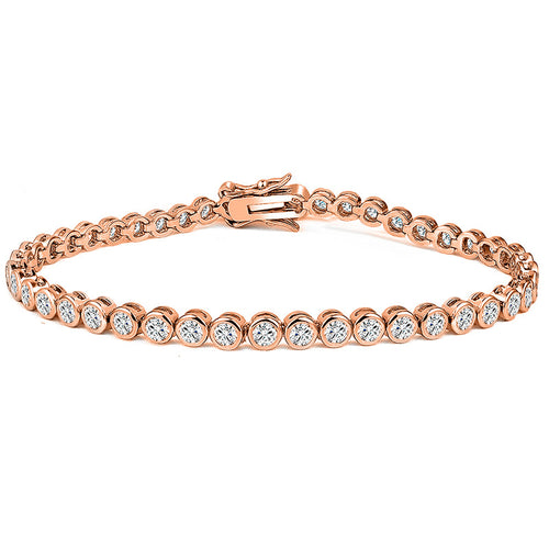 3mm Copper-Embedded Zirconia Bracelet Fashion Creative Round Bead Tennis Bracelet INS Style